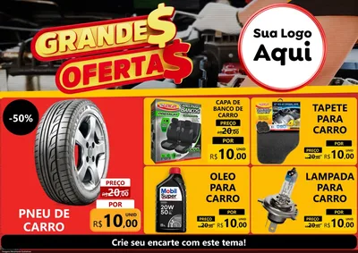 Modelo de Encarte para Encarte A4 Horizontal com o tema Grandes Ofertas - Autopeças para Auto peças