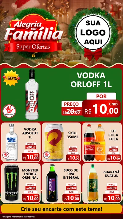 Modelo de Rede Social para Stories com o tema Alegria Em Família - Super Ofertas para Distribuidora de bebidas
