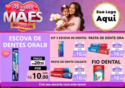 Modelo de Encarte para Encarte A4 Horizontal com o tema Mês das Mães Imperdível para Higiene Pessoal