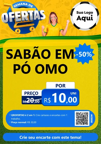 Modelo de Cartaz para Cartaz A4 Vertical com o tema Semana de Ofertas - Copa para Produtos de Limpeza