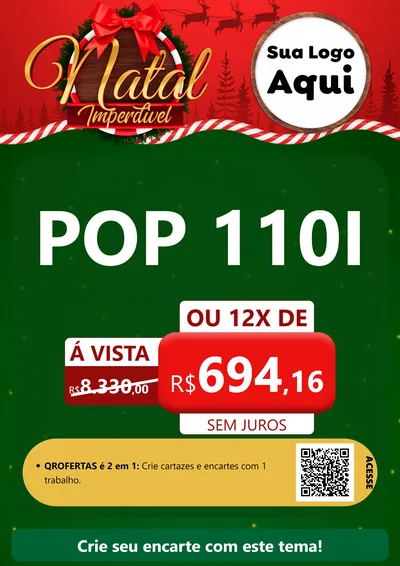 Modelo de Cartaz para Cartaz A4 Vertical com o tema Natal Imperdível para Concessionaria de Motos