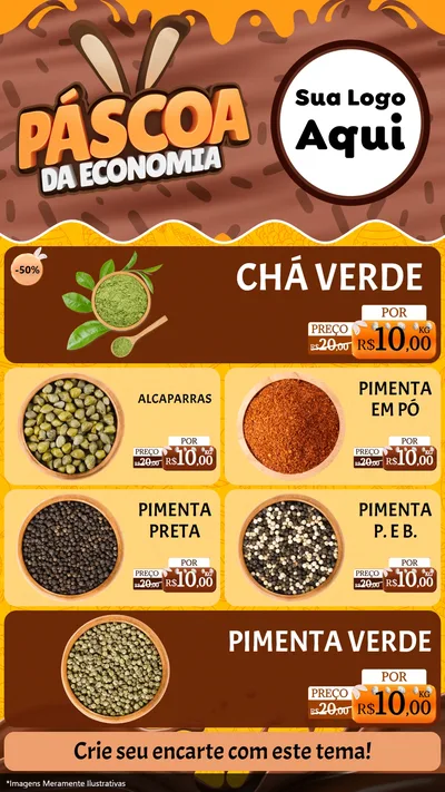 Modelo de TV para TV Vertical com o tema Páscoa da Economia para Produtos Naturais