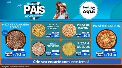 Modelo de TV para TV Horizontal com o tema Dia Dos Pais Repleto de Ofertas para Pizzaria