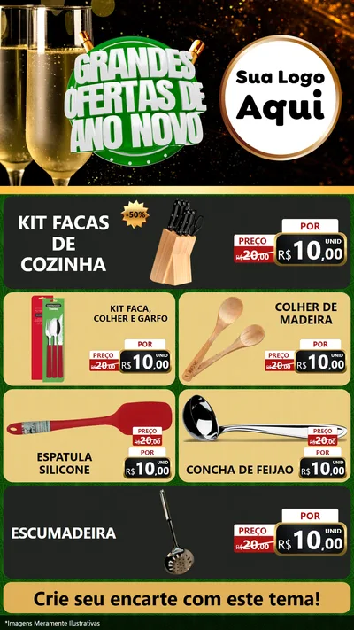 Modelo de TV para TV Vertical com o tema Grandes Ofertas de Ano Novo para Utilidades Domésticas