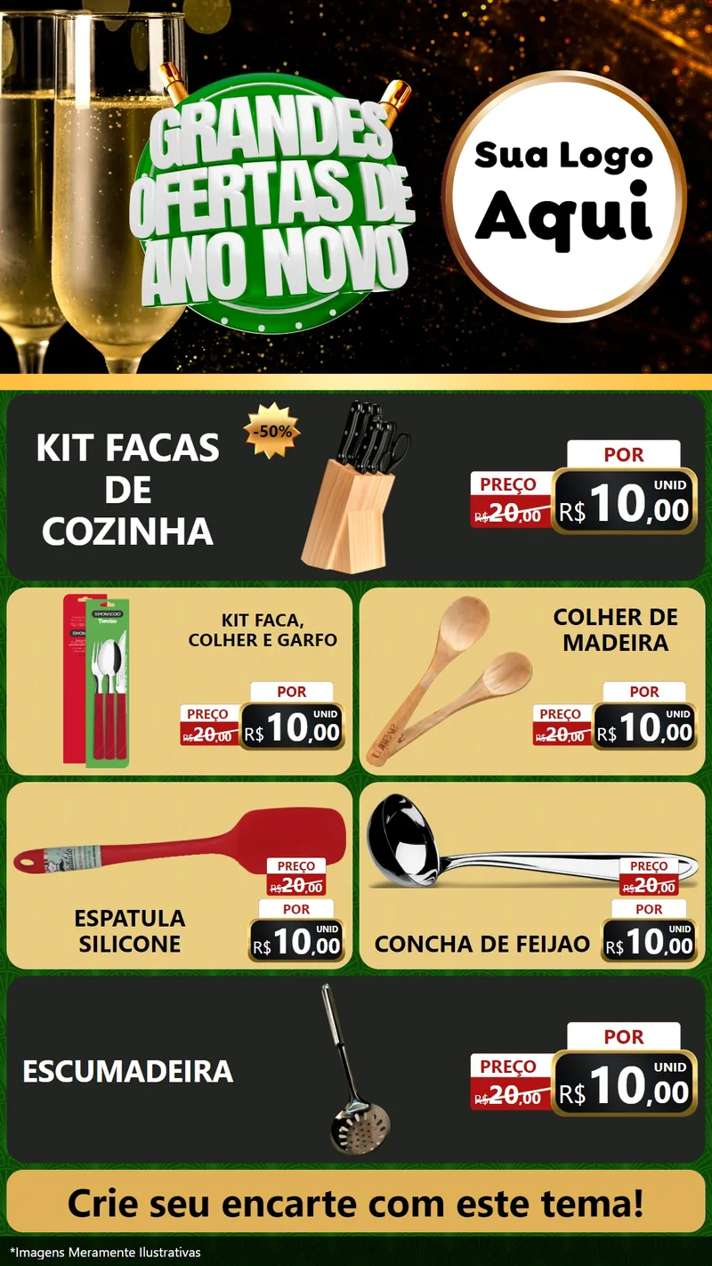 Modelo de TV para TV Vertical com o tema Grandes Ofertas de Ano Novo para Utilidades Domésticas