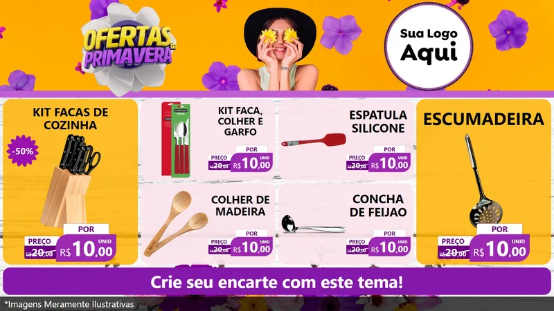Modelo de TV para TV Horizontal com o tema Ofertas Da Primavera para Utilidades Domésticas