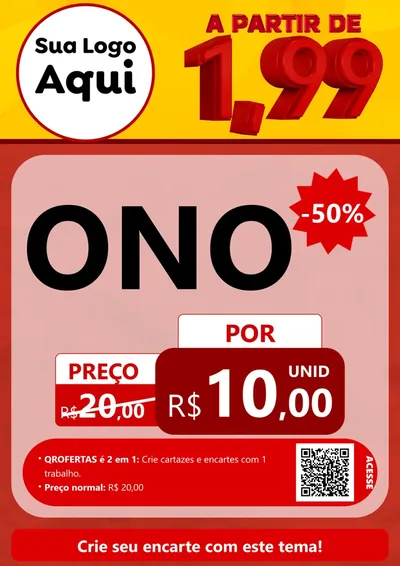 Modelo de Cartaz para Cartaz A4 Vertical com o tema A Partir de Um e Noventa e Nove - 1,99 para Óticas