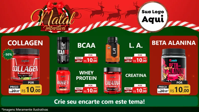 Modelo de TV para TV Horizontal com o tema Natal Imperdível para Suplementos alimentares