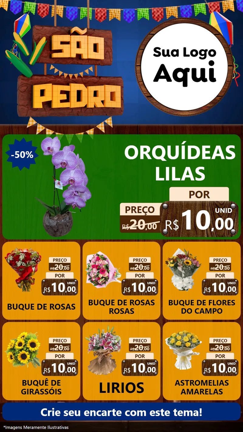 Modelo de Rede Social para Stories com o tema São Pedro para Floricultura e jardim