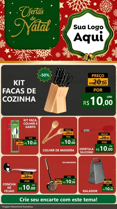 Modelo de Rede Social para Stories com o tema Natal de Ofertas para Utilidades Domésticas