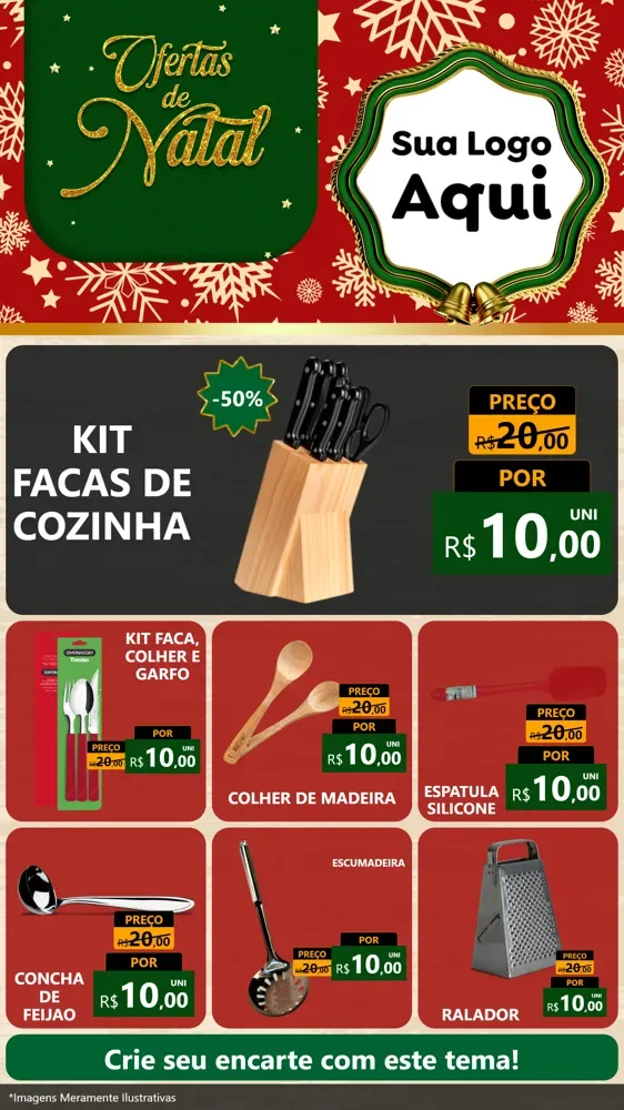 Modelo de Rede Social para Stories com o tema Natal de Ofertas para Utilidades Domésticas