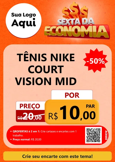 Modelo de Cartaz para Cartaz A4 Vertical com o tema Sexta da Economia para Calçados