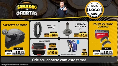 Modelo de TV para TV Horizontal com o tema Sabadão de Ofertas para Moto peças