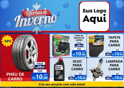 Modelo de Encarte para Encarte A4 Horizontal com o tema Ofertas de Inverno para Auto peças
