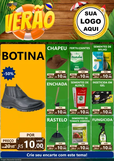 Modelo de Encarte para Encarte A4 Vertical com o tema Verão para Agropecuária