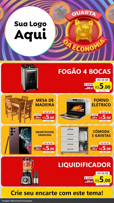 Modelo de TV para TV Vertical com o tema Quarta da Economia para Móveis e Eletro