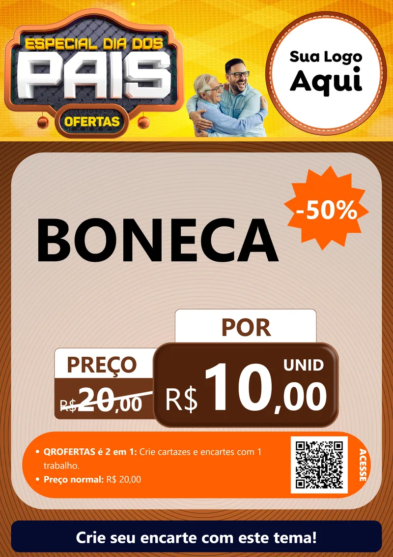 Modelo de Cartaz para Cartaz A4 Vertical com o tema Especial Dia dos Pais para Brinquedos