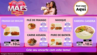 Modelo de TV para TV Horizontal com o tema Mês das Mães Imperdível para Restaurante