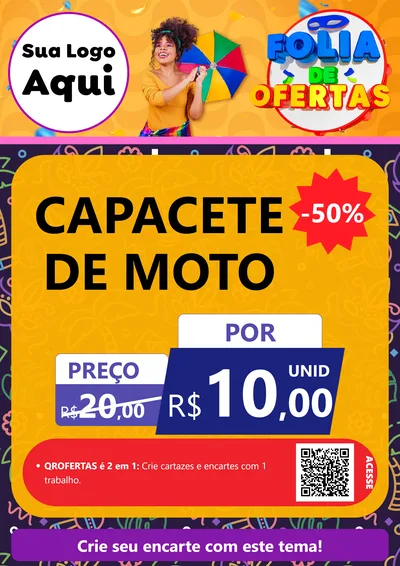 Modelo de Cartaz para Cartaz A4 Vertical com o tema Folia de Ofertas para Moto peças