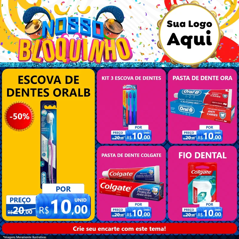 Modelo de Rede Social para Feed Facebook com o tema Nosso Bloquinho para Higiene Pessoal