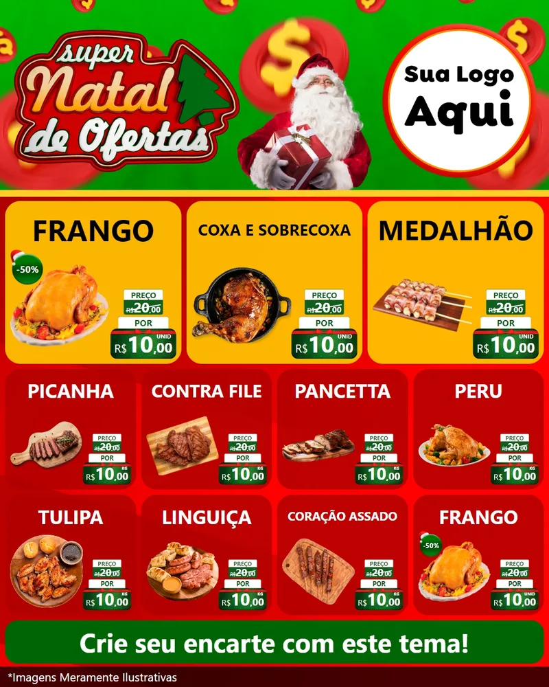Modelo de Rede Social para Feed Instagram com o tema Super Natal de Ofertas para Assados