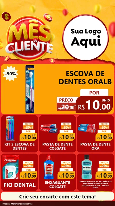 Modelo de Rede Social para Stories com o tema Mês do Cliente para Higiene Pessoal