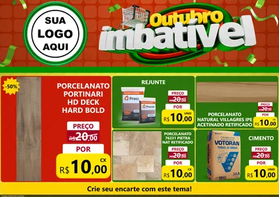 Modelo de Encarte para Encarte A4 Horizontal com o tema Outubro Imbatível para Pisos e revestimentos