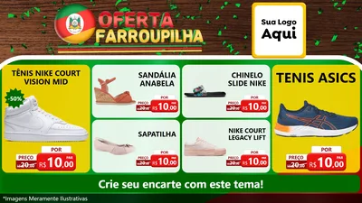 Modelo de TV para TV Horizontal com o tema Oferta Farroupilha para Calçados