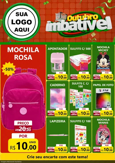 Modelo de Encarte para Encarte A4 Vertical com o tema Outubro Imbatível para Papelaria