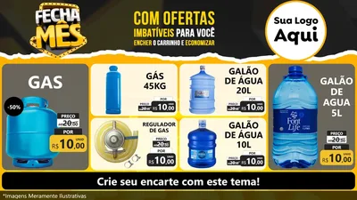 Modelo de TV para TV Horizontal com o tema Fecha Mês para Água e gás