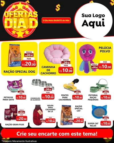 Modelo de Rede Social para Feed Instagram com o tema Dia D para Pet Shop