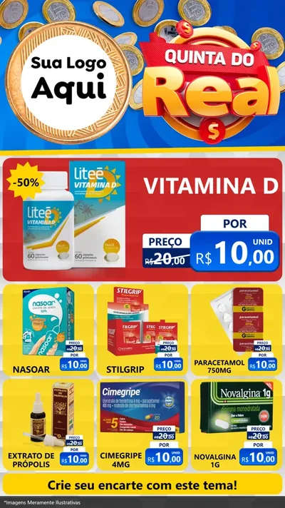 Modelo de Rede Social para Stories com o tema Quinta do Real para Farmácia