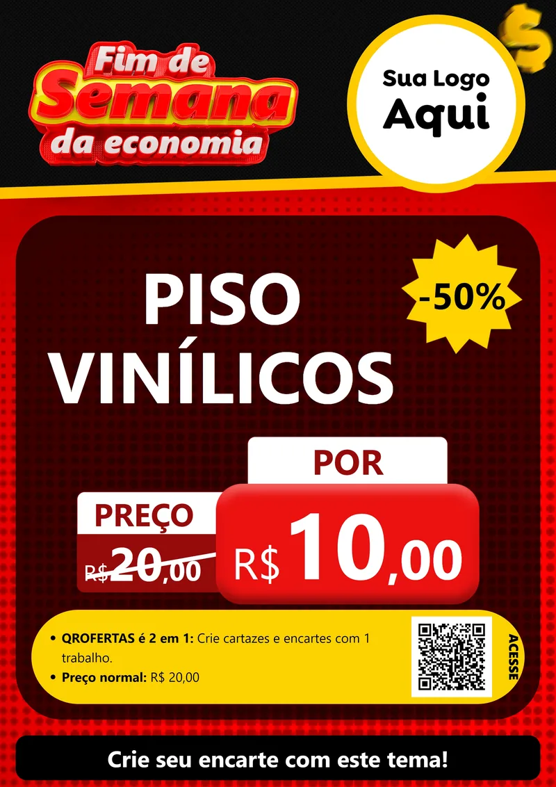 Modelo de Cartaz para Cartaz A4 Vertical com o tema Fim de Semana da Economia para Material para Construção