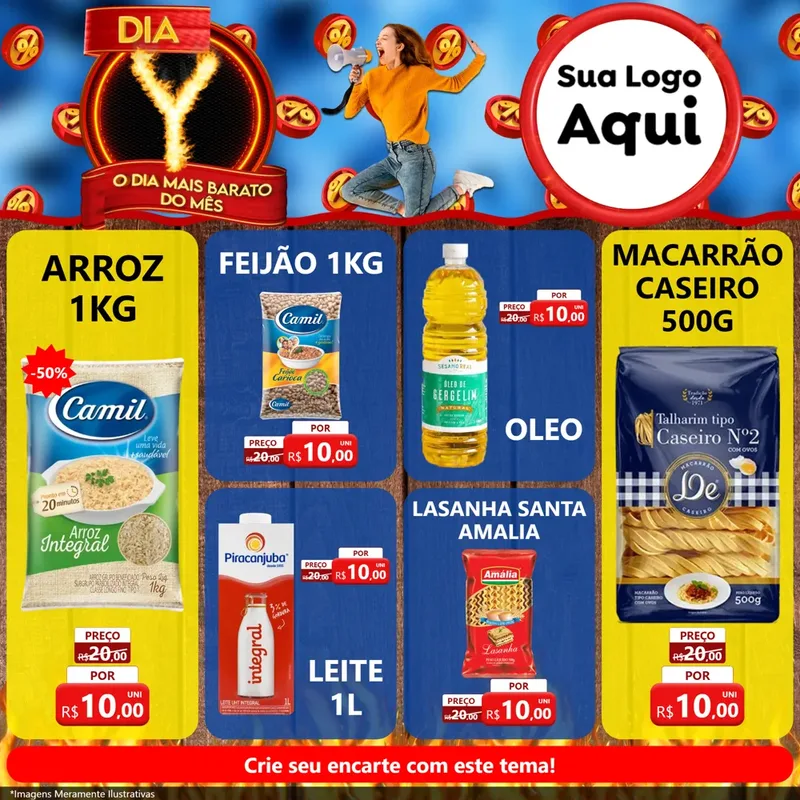 Modelo de Rede Social para Feed Facebook com o tema Dia Y - O Dia Mais Barato Do Mês para Supermercado