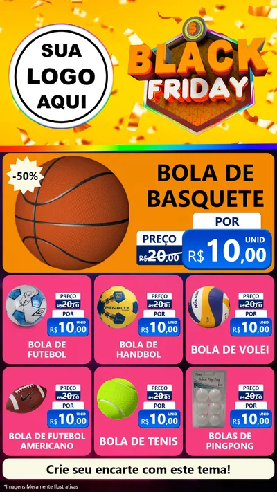Modelo de Rede Social para Stories com o tema Black Friday para Artigos Esportivos