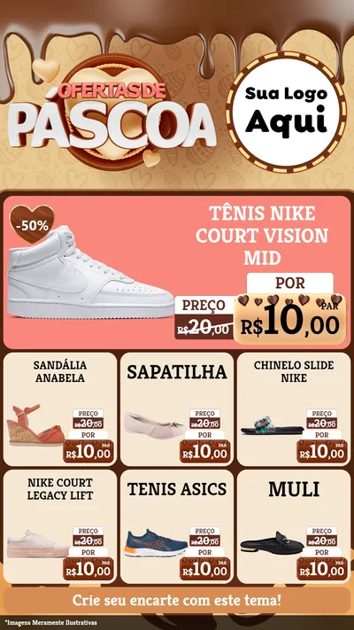 Modelo de Rede Social para Stories com o tema Ofertas de Páscoa para Calçados