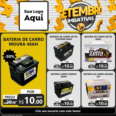 Modelo de Rede Social para Feed Facebook com o tema Setembro Imbatível para Baterias Elétricas