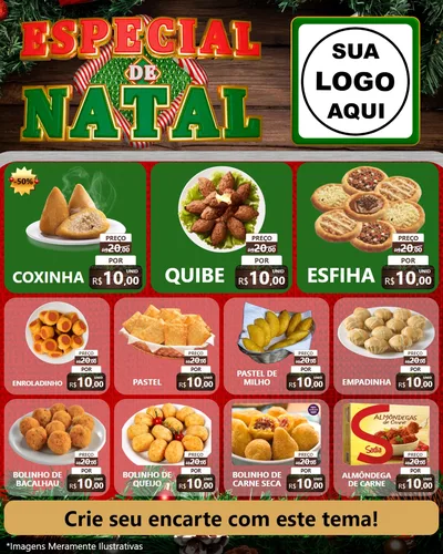 Modelo de Rede Social para Feed Instagram com o tema Especial de Natal para Salgadaria