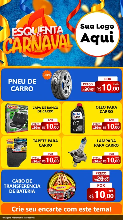 Modelo de TV para TV Vertical com o tema Esquenta de Carnaval para Auto peças