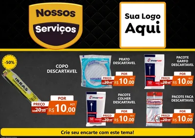 Modelo de Encarte para Encarte A4 Horizontal com o tema Nossos Serviços para Embalagens
