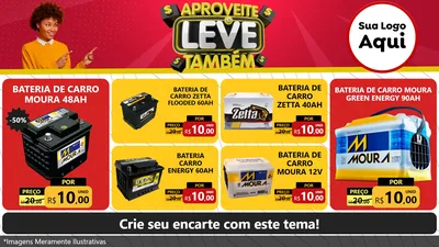 Modelo de TV para TV Horizontal com o tema Aproveite e Leve Também para Baterias Elétricas
