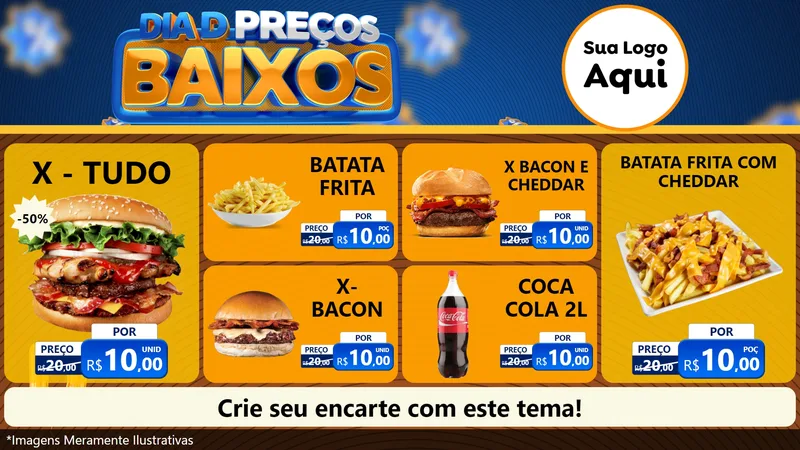 Modelo de TV para TV Horizontal com o tema Dia D Preço Baixo para Hamburgueria