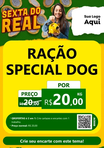 Modelo de Cartaz para Cartaz A4 Vertical com o tema Sexta do Real para Pet Shop