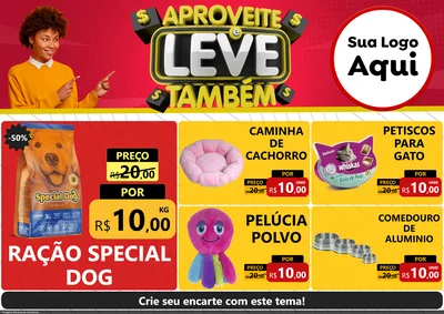 Modelo de Encarte para Encarte A4 Horizontal com o tema Aproveite e Leve Também para Pet Shop