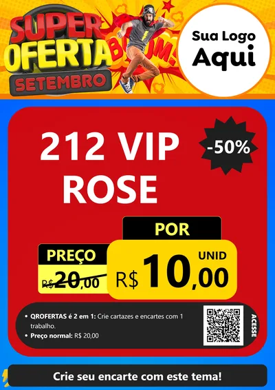 Modelo de Cartaz para Cartaz A4 Vertical com o tema Super Oferta Setembro para Perfumes