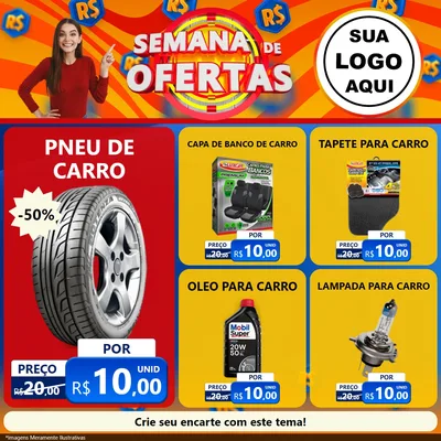 Modelo de Rede Social para Feed Facebook com o tema Semana de Ofertas para Auto peças