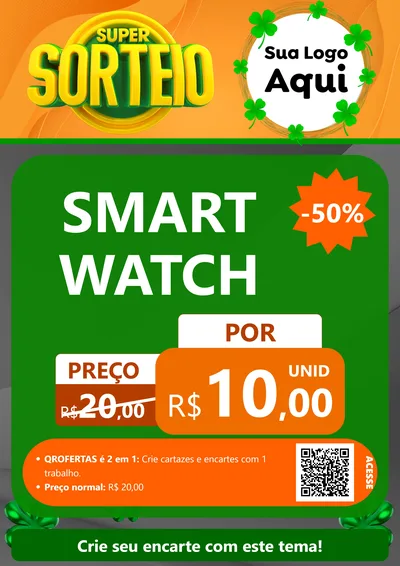 Modelo de Cartaz para Cartaz A4 Vertical com o tema Super Sorteio para Informática