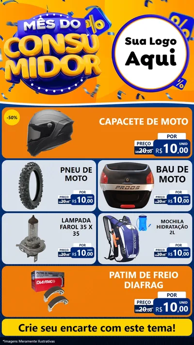 Modelo de TV para TV Vertical com o tema Mês do Consumidor para Moto peças