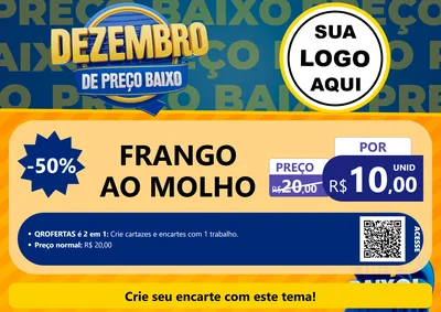 Modelo de Cartaz para Cartaz A4 Horizontal com o tema Dezembro de Preço Baixo para Restaurante