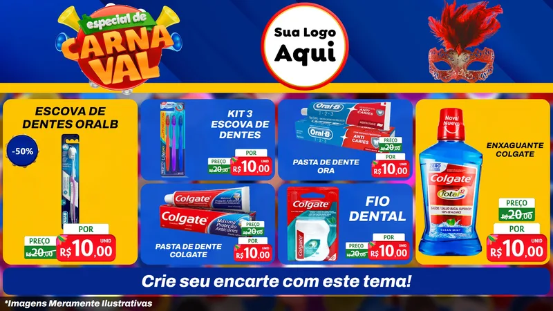 Modelo de TV para TV Horizontal com o tema Especial de Carnaval para Higiene Pessoal